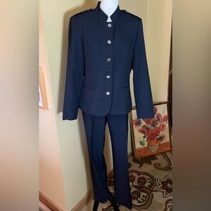 JOHN MEYER Size 12 PantSuit Plaid Prep Military Timeless Blazer Trouser $388 NEW